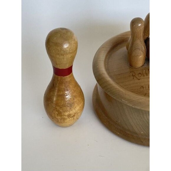 Myrtlewood Bowling Trophy Covered Bowl & Bowling Pin Recognition - Picture 4 of 12